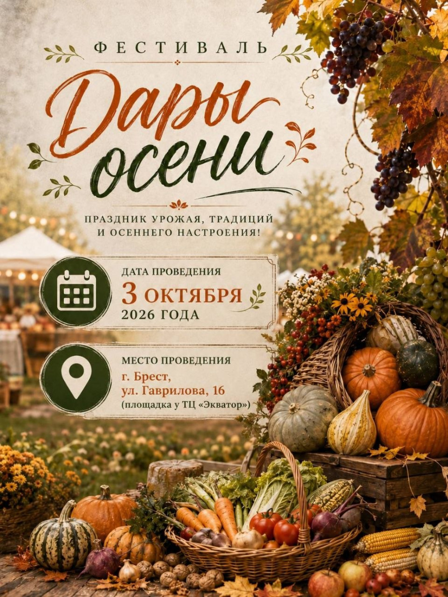 Самый вкусный и яркий праздник сезона: приглашаем на городской фестиваль «Дары осени»!